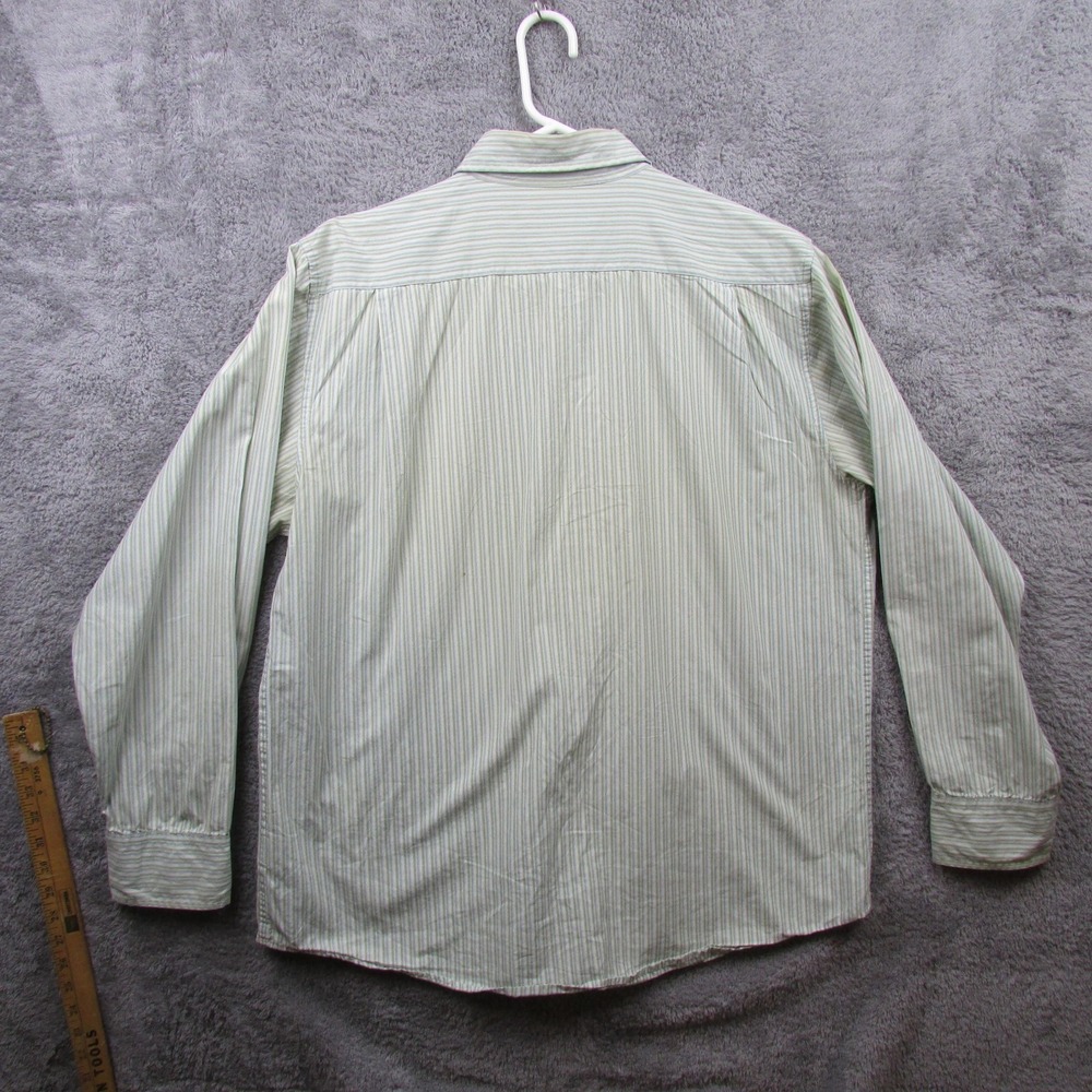 Sonoma Life+style Shirt Mens Large Green Stripe Button Front Long Sleeve Casual‎ - Picture 3 of 7